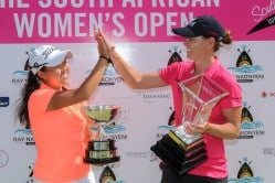 SA Women’s Open champion Lee-Anne Pace and leading amateur Woo Ju Son; credit Justin Klusener.